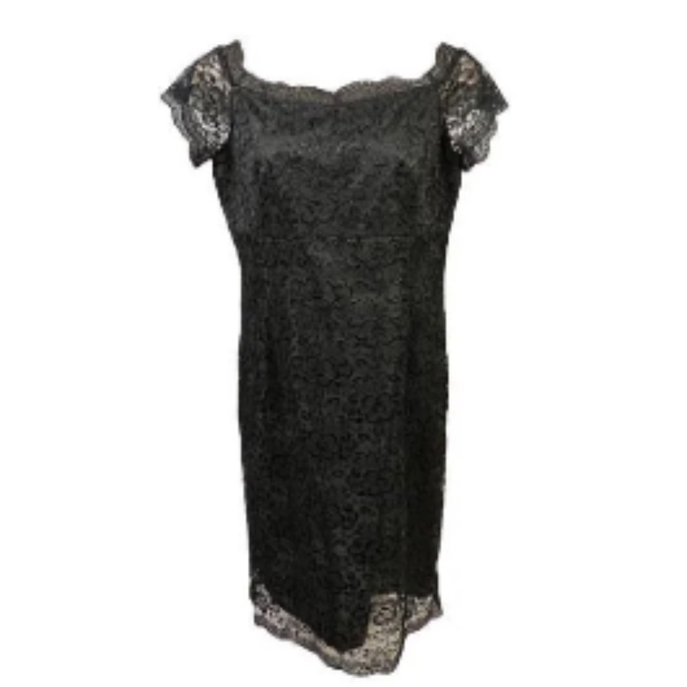 WORTHINGTON- Little black lace overlay dress